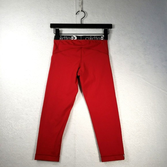 Ethika Women's Subzero Performance Leggings Size Small Red Calf Length Capri - Picture 2 of 8